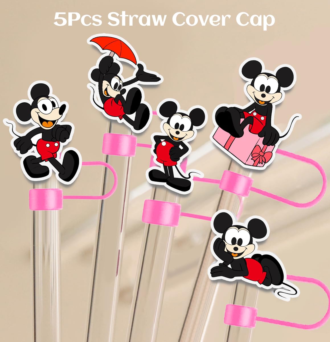 5Pcs Straw Cover Cap for Stanley 30Oz 40Oz Tumbler,10mm Funny Stanley Straw Topper, Reusable Straw Covers Toppers for Stanley Cup Accessories