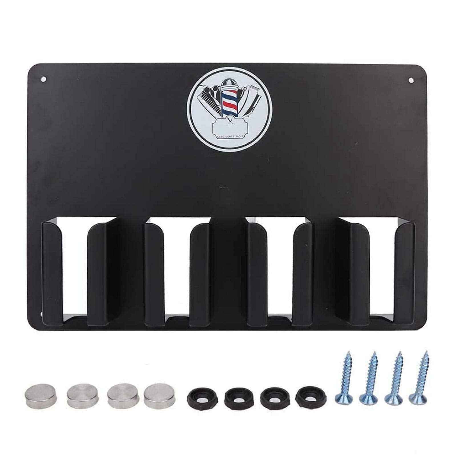 ZJchao Hair Clipper Holder, Multi-Functional 4 Holes Wall Mount Hairdressing Tool Storage, Wall-Mounted Hair Cutter Brush Holder Stand