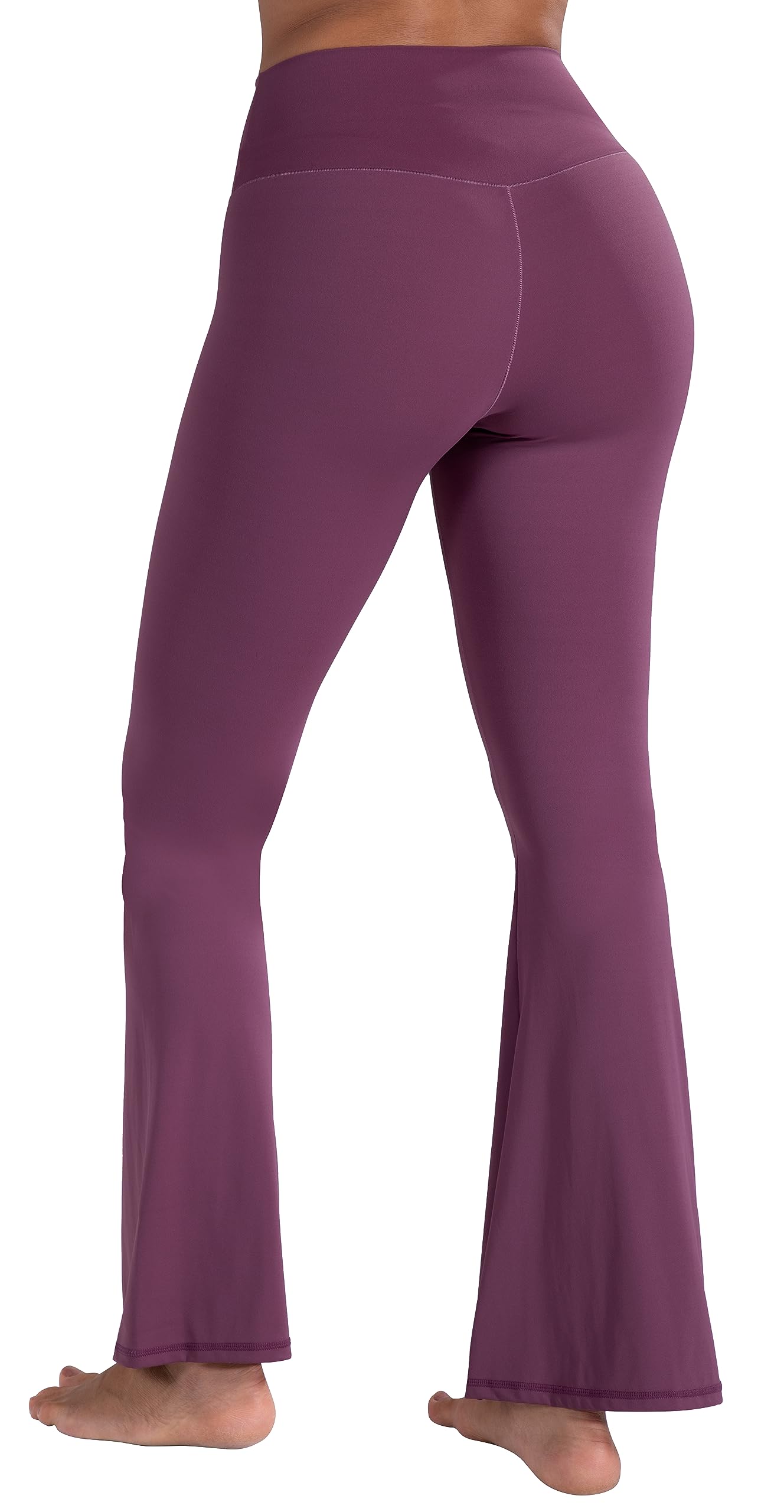 Sunzel Flare Leggings, Crossover Yoga Pants with Tummy Control, High-Waisted and Wide Leg, 30" Inseam, Burgendy X-Small