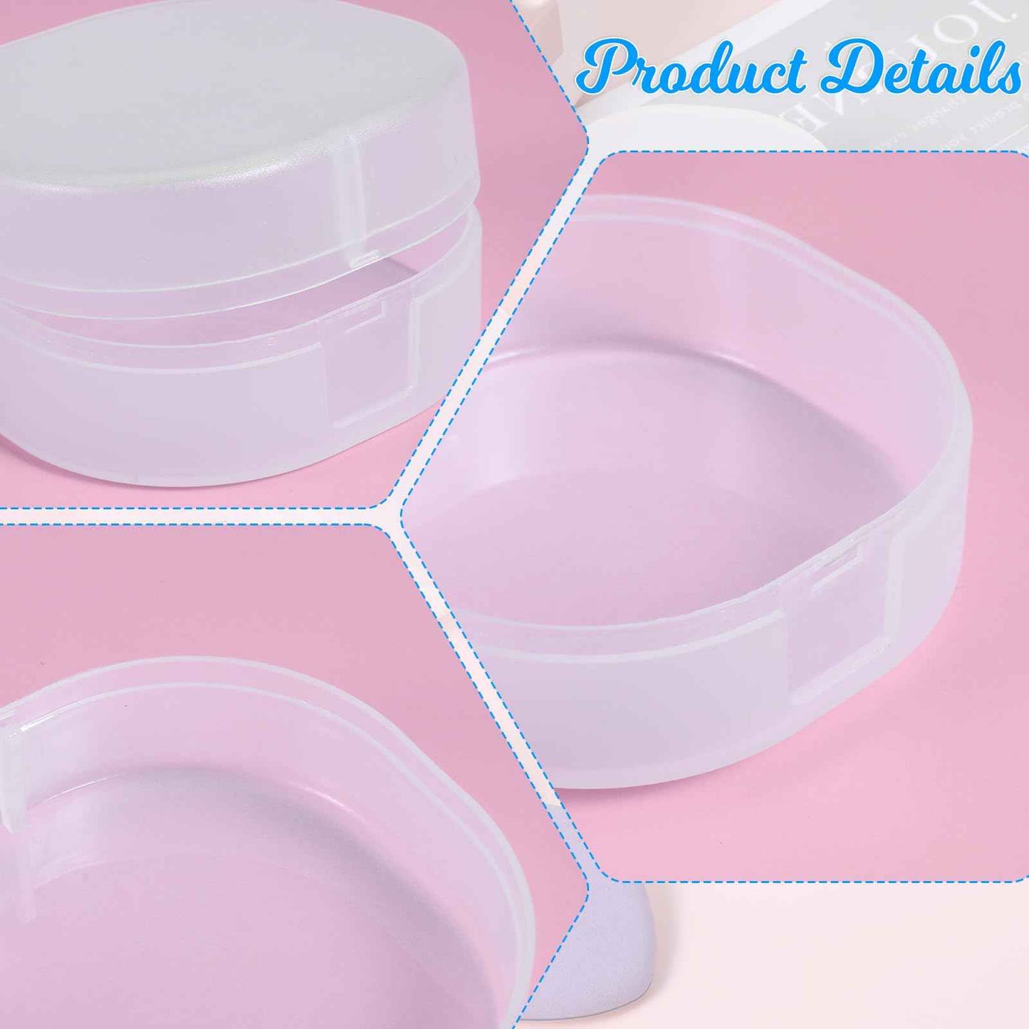 QfwdfcTrenz 4Pcs Plastic Cotton Square Holder Cosmetic Cotton Pad Holder with Hanging Loop Portable Travel and Sealed Suitable for Makeup Remover Cottons Balls, White