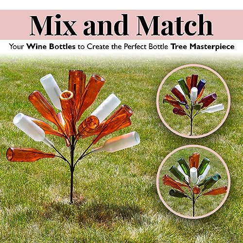 Orange Decorative Glass Bottles, 2 Pack, for Bottle Trees and Crafts