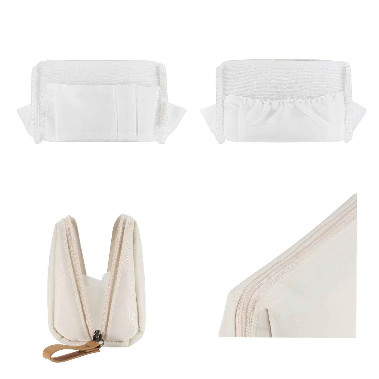 Kososuru Small Makeup Bag for Purse Portable Waterproof Cosmetic Bag Travel Makeup Pouch for Women (Beige)