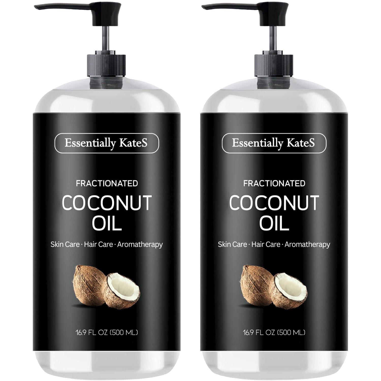 Essentially KateS Fractionated Coconut Oil - Body & Hair Carrier Oil, 16.9 Fl Oz (500ML), No Scent