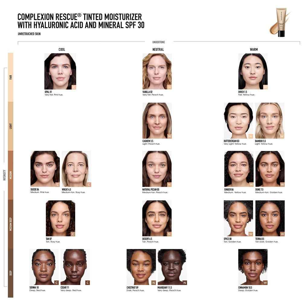 bareMinerals Complexion Rescue Tinted Moisturizer for Face with SPF 30, Travel Size, Natural Pecan 05