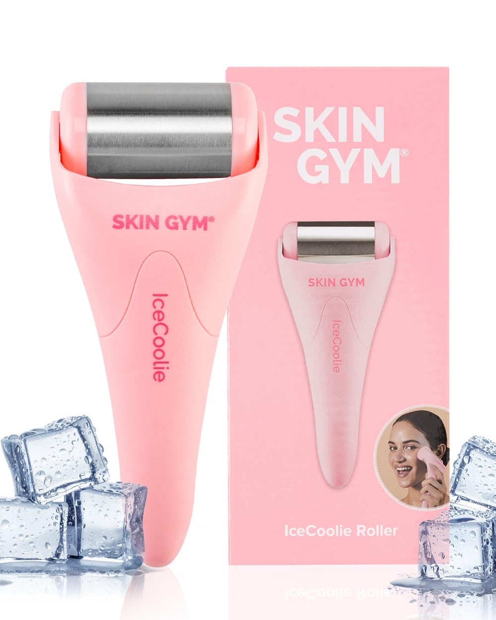 SKIN GYM IceCool Ice Roller for Face - Anti Aging Ice Face Roller & Eye Roller for Eye Puffiness Relief, Travel Size Face Roller Skin Care & Face Ice Roller, Light Facial Ice Roller & Face Depuffer