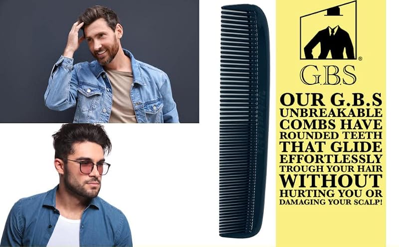 G.B.S Pocket Comb 5-Pack - Beard & Hair, Rounded Teeth