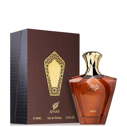 Afnan Turathi Brown Eau de Parfum Spray for Men, 3 Ounce