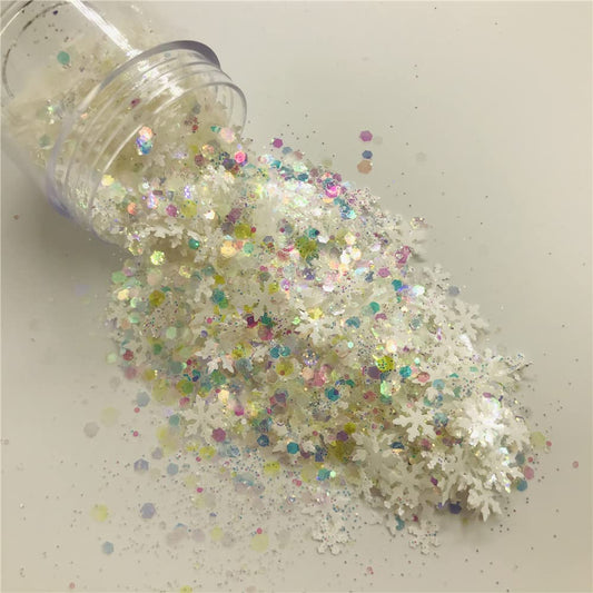 10 Grams/Pack - Christmas Holiday Snowflake Tree Mixes Series Glitter - Festival Rave Beauty Makeup Face Body Nail Art Craft Tumbler Decoration CH115