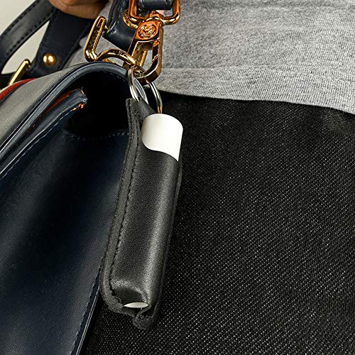 luzen 4Pcs PU Leather Lipstick Lip Balm Case Holder Portable Keychain Lipstick Storage Bag Protector Sleeve Pouch for Women Girls, Black