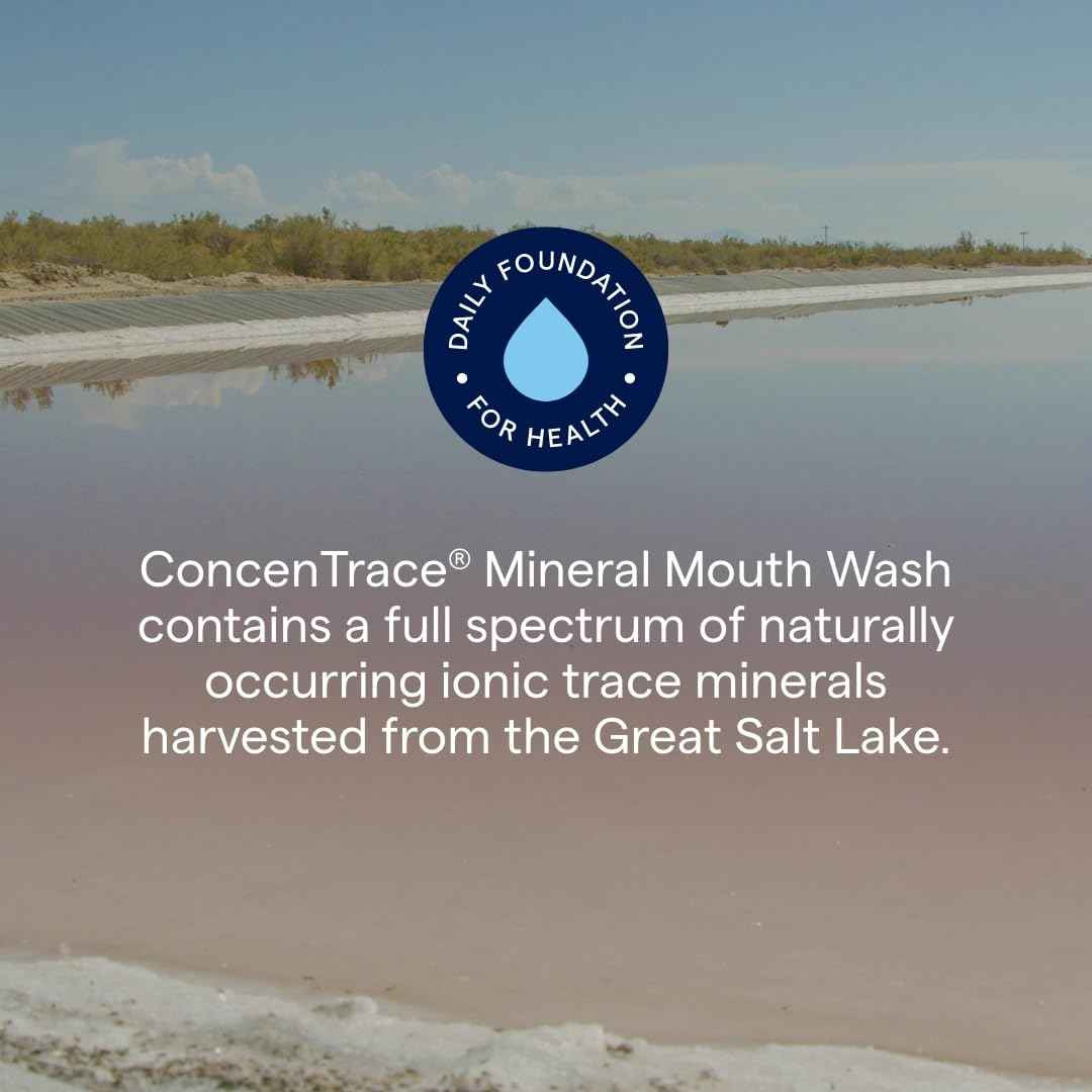 Trace Minerals | ConcenTrace® Mineral Mouth Rinse | Gentle Mouth Rinse, Fresh Breath | Alcohol Free, Certified Vegan, Gluten Free, Non-GMO | Mint | 10 oz (Pack of 2)