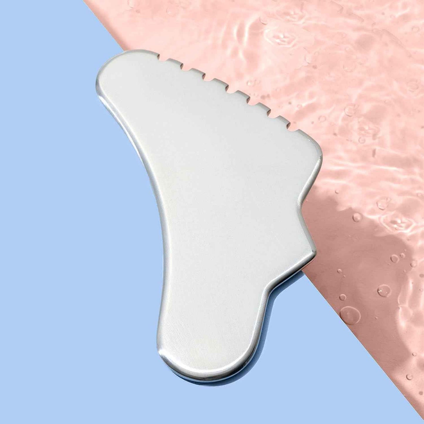 Sacheu Stainless Steel Body Gua Sha Tool for Face — Muscle Scraper Fascia Massage Tools for Deep Tissue and Plantar Fasciitis, Durable Body Sculpting Metal Gua Sha with Travel Pouch