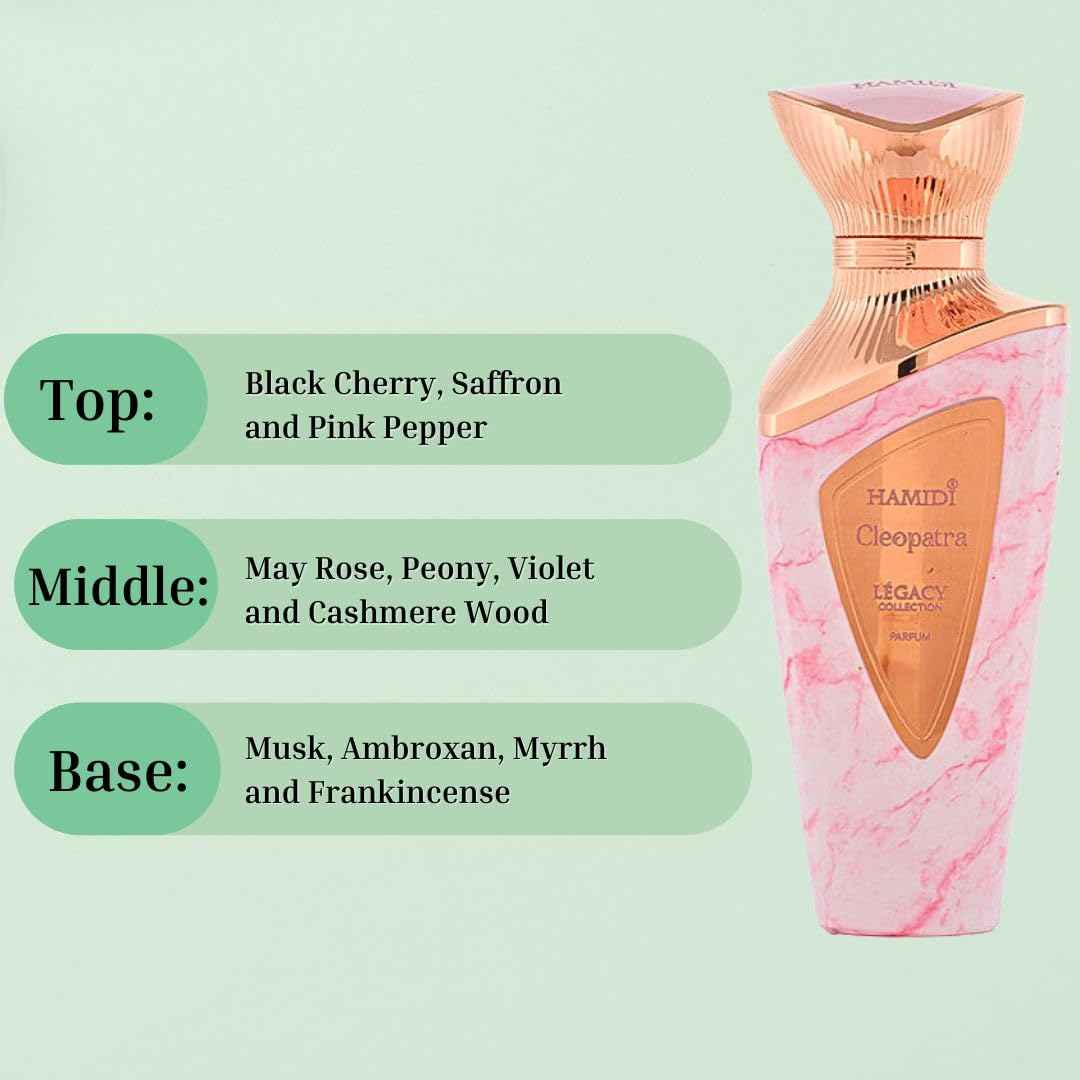 Hamidi Legacy Collection Cleopatra for Unisex Eau de Parfum Spray, 3.4 Ounce