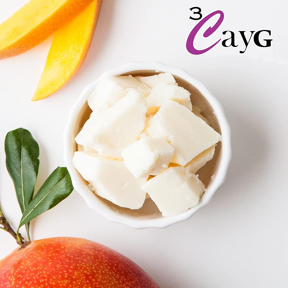 3CayG Mango Butter All Natural 1LB Body Butter Lotion- Great for Soap Making-Naturally Refined