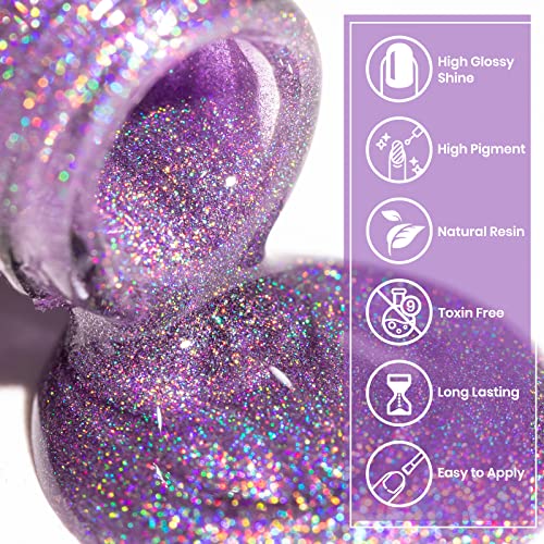 SUPWEE Rainbow Cat Eye Nail Gel Polish Set Sparkle Holographic 9D Cat Eye Gel Polish Laser Glitter Cat Eye Nail Polish Gel Magnetic Gel Soak Off Lamp Gel Varnish Nail Salon Kit (0.24fl oz)