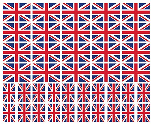 UK Flag Temporary Tattoos - 40 Pack Union Jack Tattoos
