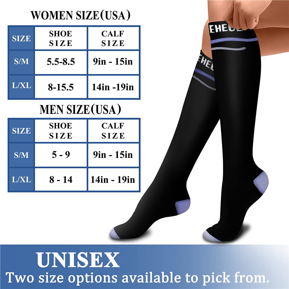 CHARMKING Compression Socks for Women & Men Circulation (3 Pairs) 15-20 mmHg is Best Athletic for Running, Flight Travel, Support, Cycling, Pregnant - Boost Performance, Durability (S/M, Multi 18)