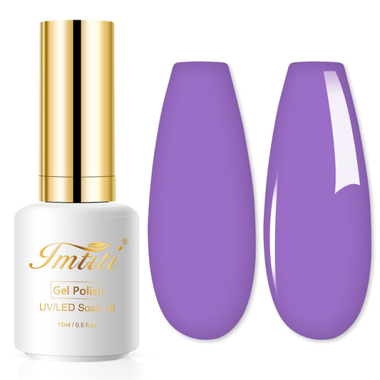 Imtiti Light Purple Gel Nail Polish, 1 Pcs 0.5 fl oz Medium Purple gel nail polish Color Soak Off Gel Polish Nail Art Manicure Salon DIY Nail Lamp Gel Nail Design Christmas Decoration