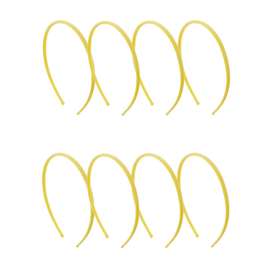 Motique Accessories Thin Plastic Headband - Set of 8-Neon Yellow