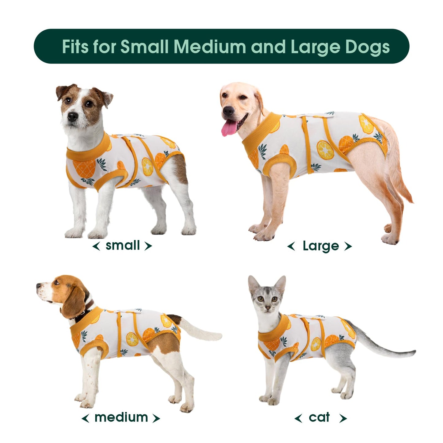 Kuoser Recovery Suit for Dogs Cats After Surgery, Professional Pet Recovery Shirt Dog Abdominal Wounds Bandages, Substitute E-Collar & Cone,Prevent Licking Dog Onesies Pet Surgery Recovery Suit