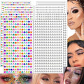 3584 PCS Self Adhesive White Pearl Clear Rhinestones Face Gems, Flat Back Bling Jewels Temporary Stickers for Makeup Face Eye Hair DIY, Rainbow&Transparent Rhinestones