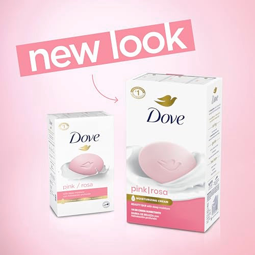 Dove Pink Rosa Beauty Bar Soap, 8 Count, 3.75 oz, Moisturizing Cleanser
