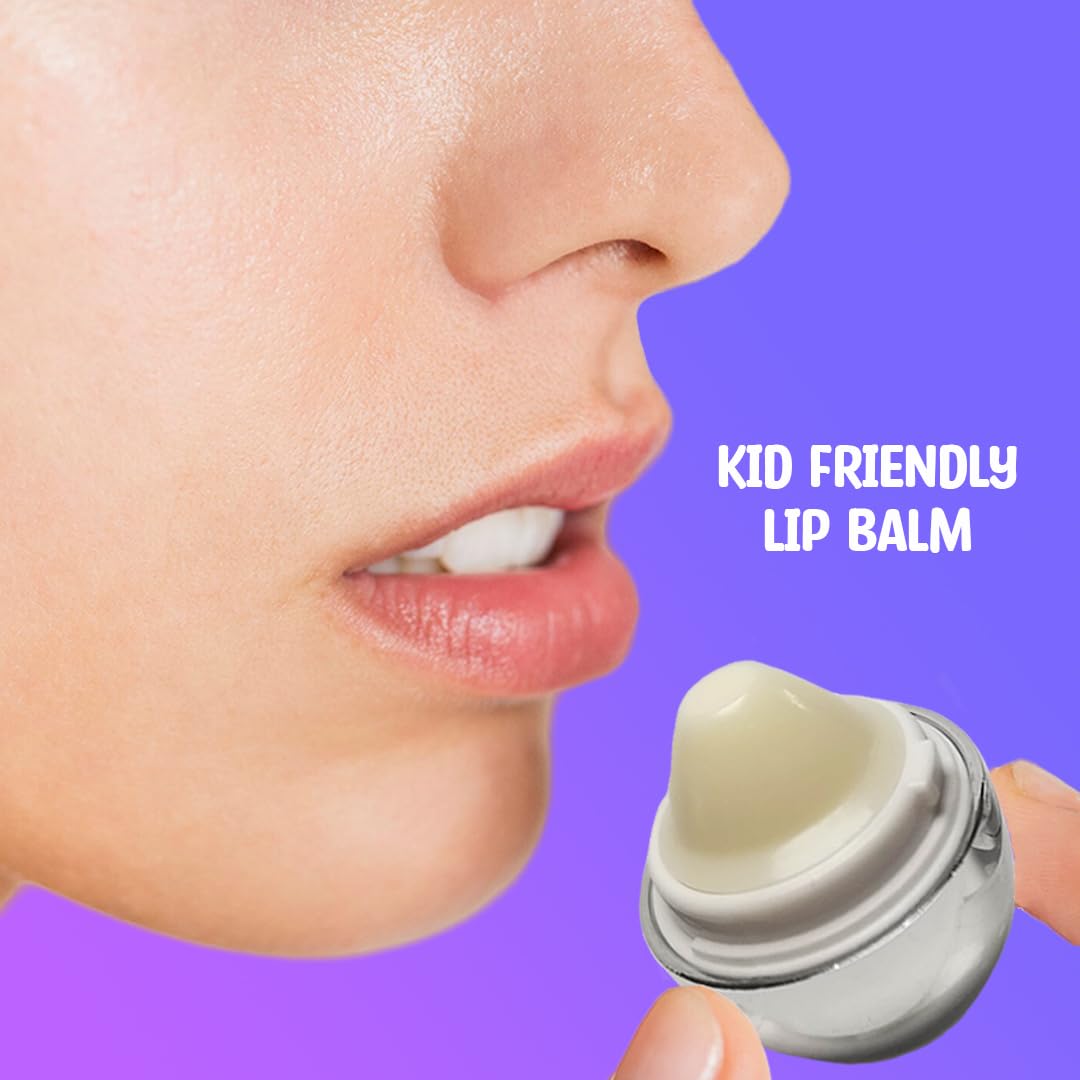 Hydrating Lip Balm for Kids, Tweens & Adults Lips Moisturizer - Twist-Off Ball Container, Travel Size, Stocking Stuffer | Cake Flavor