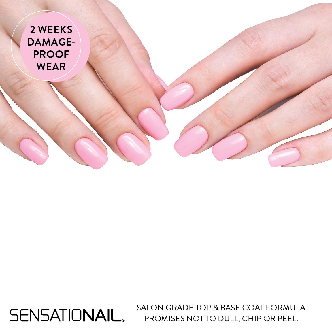 SensatioNail Gel Base and Top Coat Nail Polish Kit - For a Long-Lasting Salon Grade Manicure - 5 Piece Set Includes Gel Primer, Base & Top Coat, and Manicure Essentials - Lasts Up to 2 Weeks