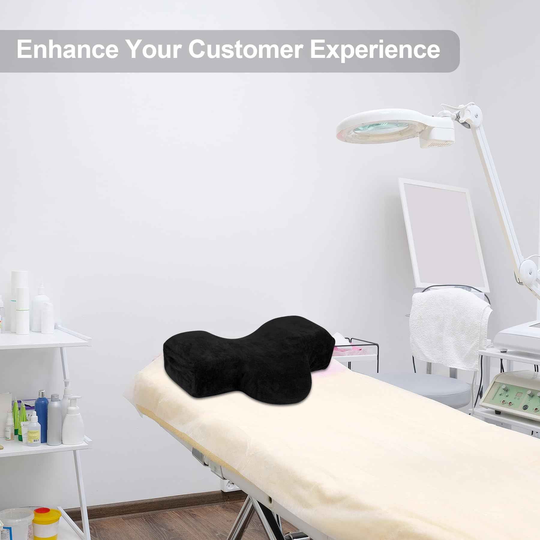 IMENE Lash Pillow for Eyelash Extensions- Memory Foam Lash Pillow with Neck and Back Support, Large Ergonomic lash Bed Pillow with Velvet Pillowcase and Lash Organizer Pockets