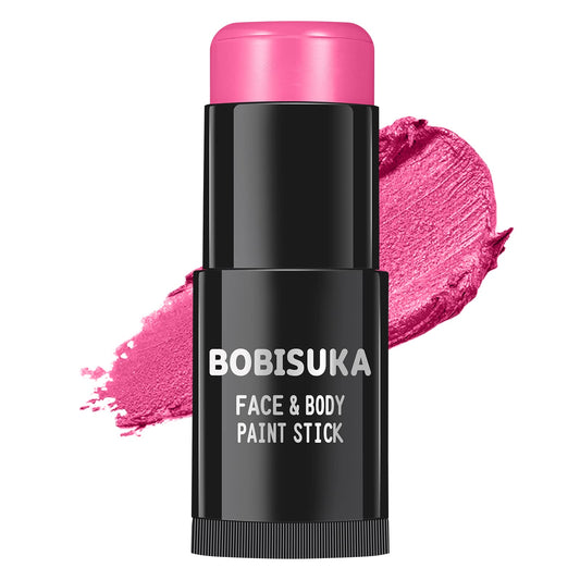 BOBISUKA Pink Face Body Paint Stick, Waterproof Pink Eye Black Sticks for Sports, Face Painting Kit for Halloween Makeup SFX Cosplay Special Effects Costume Parties Stage