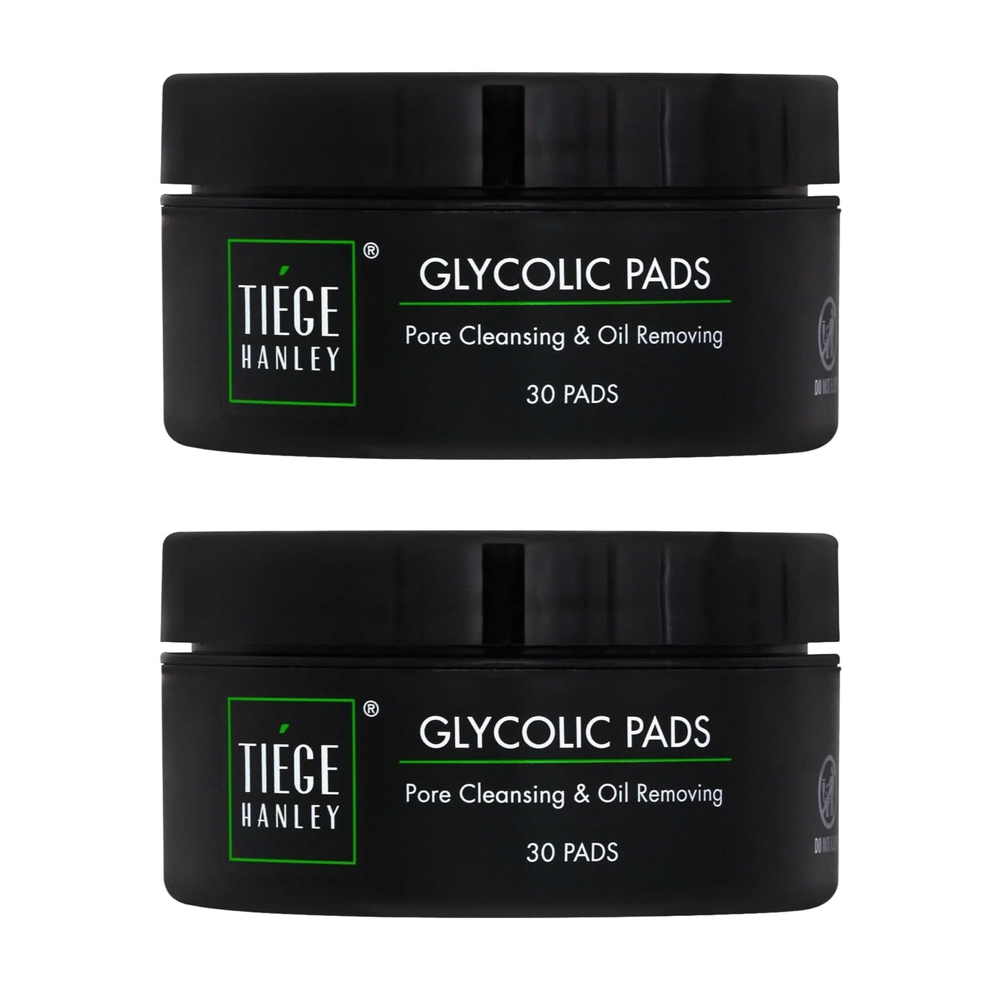 Tiege Hanley Glycolic Acid Pads for Men, 2-Pack - Exfoliating Face Cleansing Pads for Forehead, Nose & Cheeks - Men's Daily Skin Care Facial Wipes.18.5% Acid Complex (Glycolic, Salicylic & Lactic).