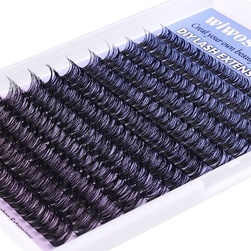 DIY Lash Extension Kit, 240Pcs Lash Cluster Individual Eyelash Extension Kit Natural Volume DD Curly Cluster Lashes with Lash Bond and Seal, Application at Home DIY Eyelash Extensions Kit(50p, 9-16MM)