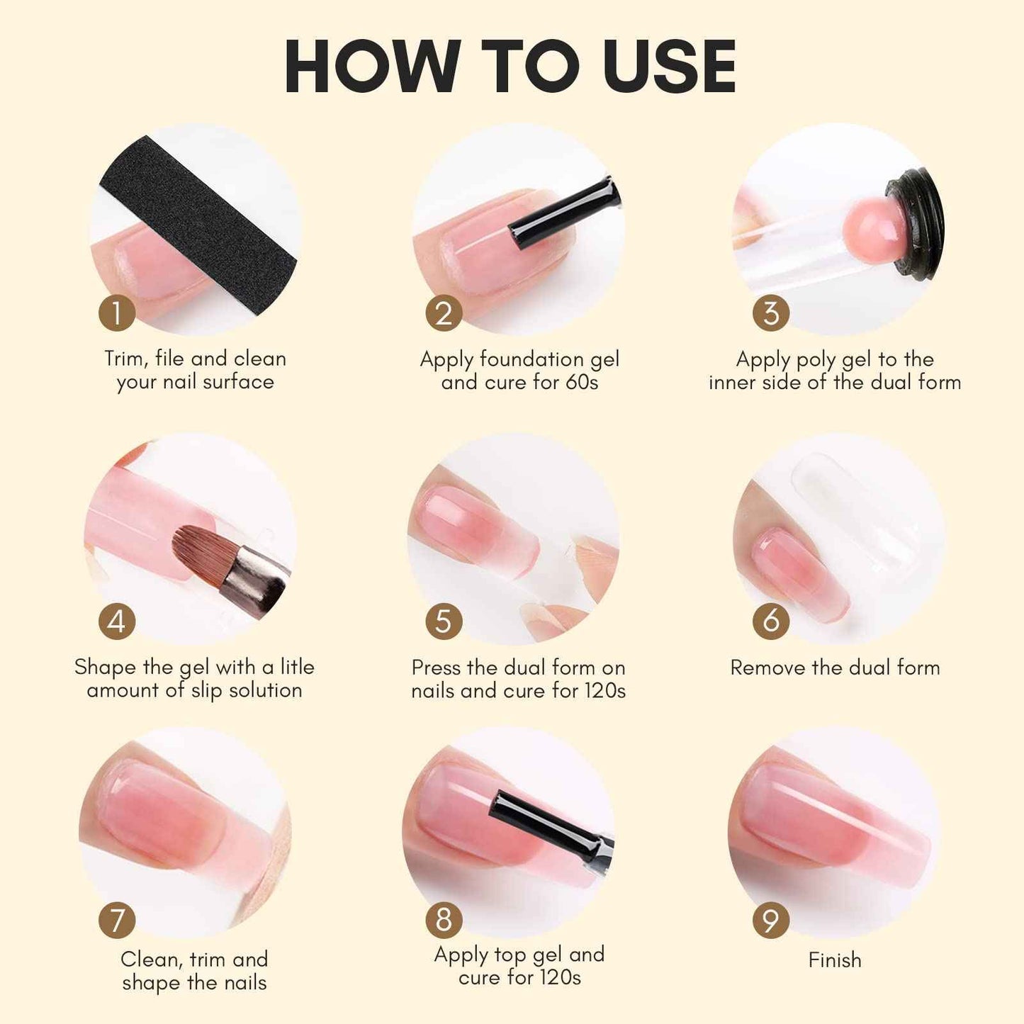 SAVILAND Poly Gel Nail Kit Starter: with 6 Colors Nail Extension Kit with U V Light Glitter Colors Rose Red Poly Gel for Beginner with Everything DIY Gift