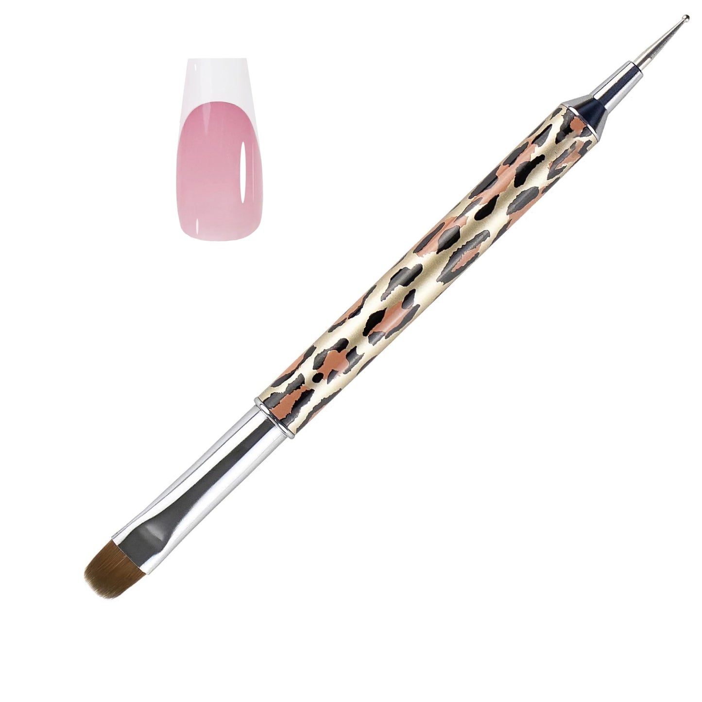 VONYA Kolinsky Acrylic French Tip Gel Nail Art Brush with Dotting Tool,For Professional Manicure Cuticle Clean up Nail Art Design. (Size12)