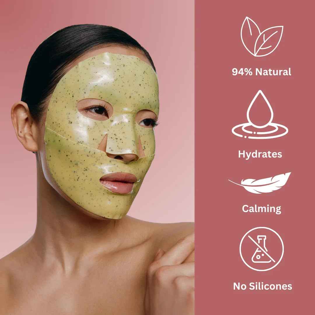 COCOBEAUTY Matcha Mask – Calming Peel Off Mask for Face – Deep Cleansing & Hydrating Green Tea Facial Mask for Smooth, Radiant Skin (16 units)