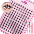 Wispy Lash Clusters Manga Eyelash Clusters Natural Fairy Clear Band Lashes Clusters Spiky 10-16MM Cluster Eyelash Extensions kit Individual Lashes Handmade Versatile DIY Eyelashes Extension Kit