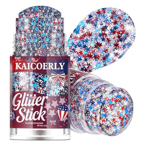 Red White Blue Glitter Stick – Patriotic Sparkle Makeup