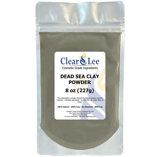 ClearLee Dead Sea Clay Cosmetic Grade Powder - 100% Pure Natural Powder - Great For Skin Detox, Rejuvenation, and More - Heal Damaged Skin - DIY Clay Face Mask (8 oz)