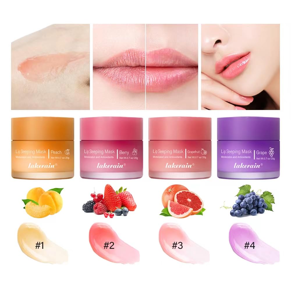 Lip Sleeping Mask,Night Lip Mask With Vitamin C, Antioxidants,Lip Mask Overnight,Improves Dryness,Nourishes and Hydrates,Brighten Lip Colour,Reduce Lip Lines 0.7 Oz.