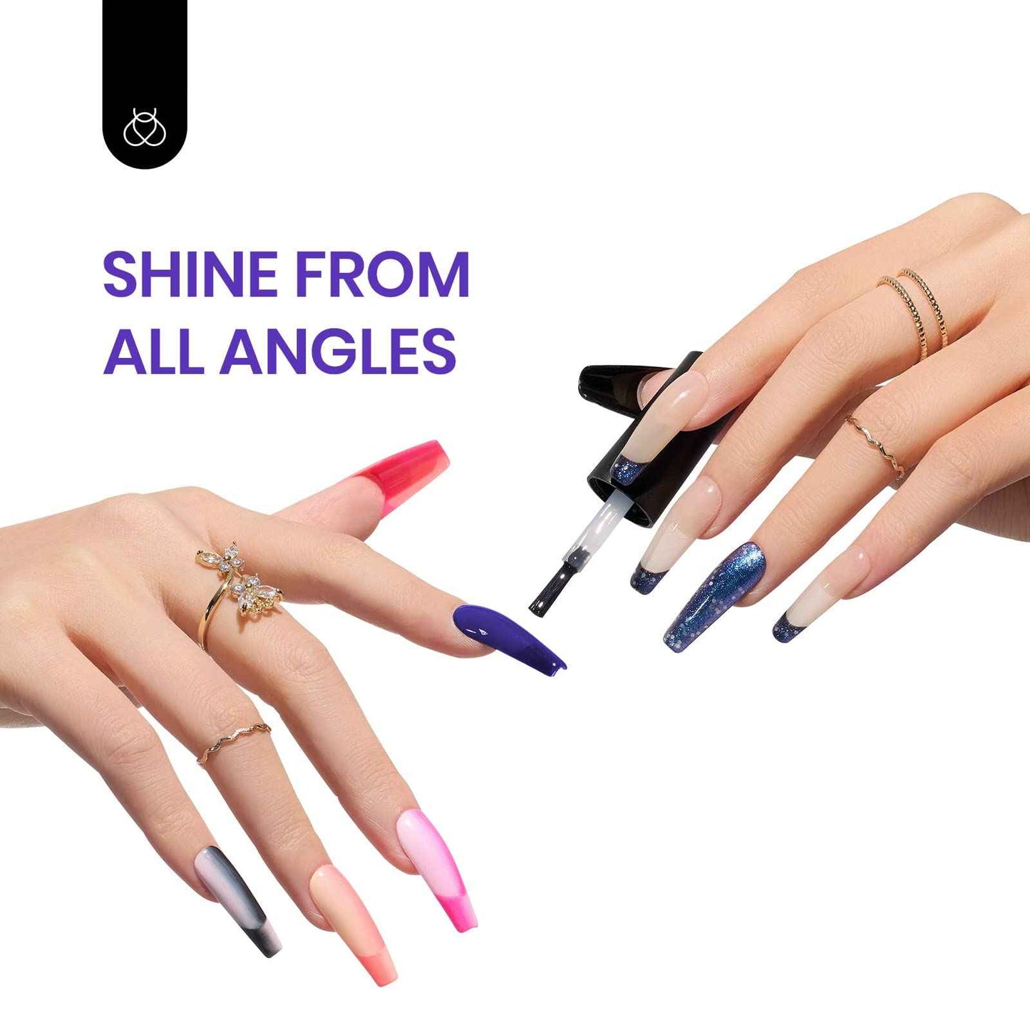 beetles Gel Polish 20 Colors Gel Nail Polish Luxury Club Collection with 1 Pcs 15ml White Color Soak Off Gel Polish with Glossy & Matte Top Coat and Base Coat, Red Green Soak Off Shiny Blue Glitter