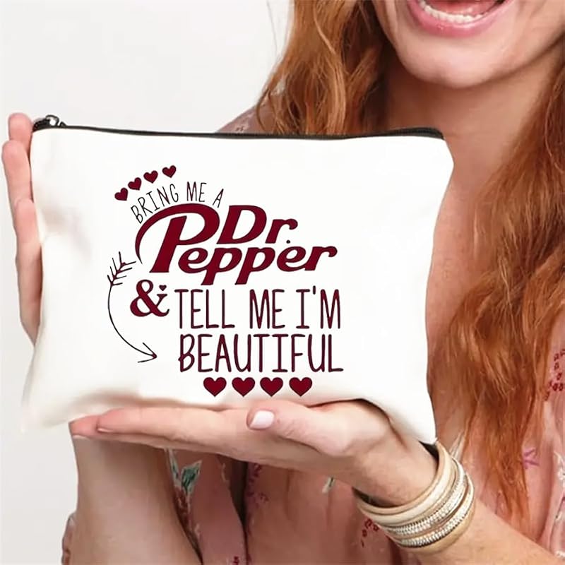 MONNYCAR Dr Pepper F0191 Minimalist Canvas Toiletry Bag Travel Organizer