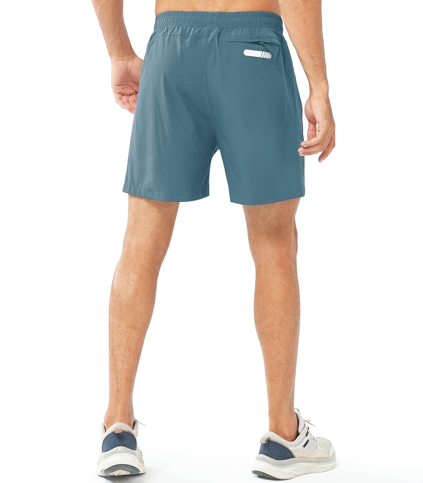 NORTHYARD Men's Athletic Running Shorts Quick Dry Workout Shorts 7"/ 5"/ 9" Lightweight Sports Gym Basketball Shorts Hiking Exercise GREYBLUE-5inch S