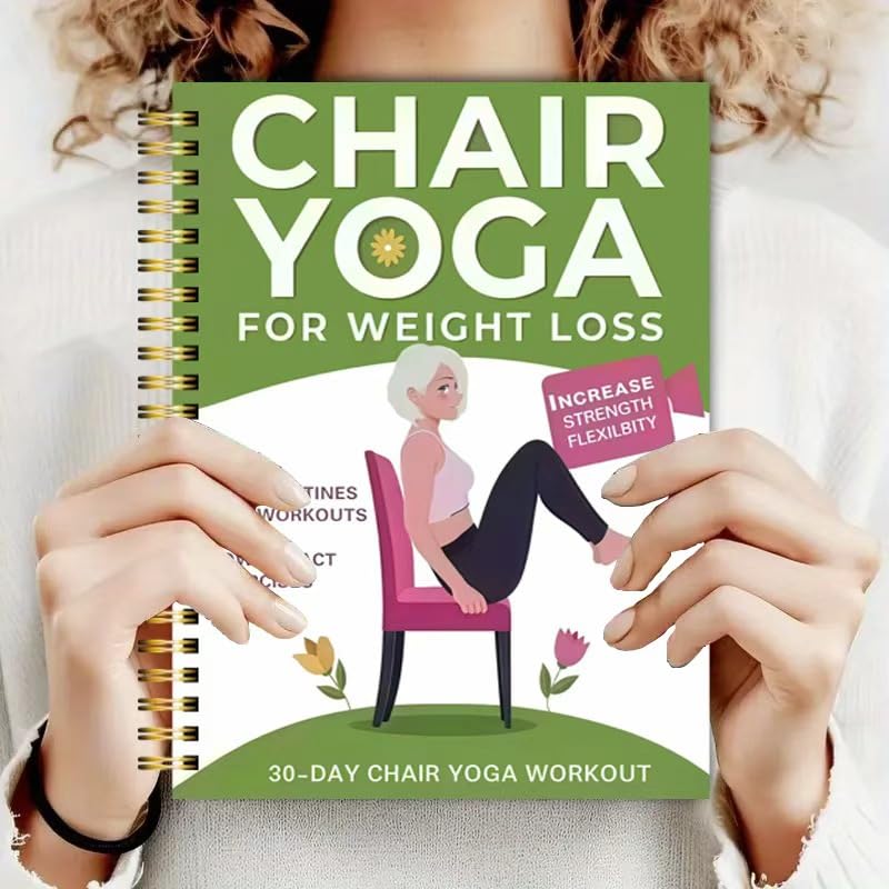 Chair Yoga for Seniors Over 60 Green Book & Chart - Weight Loss & Toning Exercises