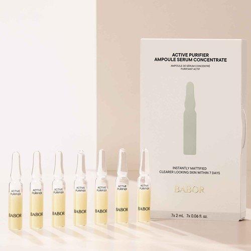 BABOR Active Purifier Ampoule Concentrates for Face with Tea Tree Oil, Refine, Purify, Revitalize Dull and Dry Skin, Clean & Vegan, Results in 7 Days