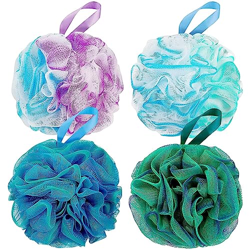 XL Exfoliating Shower Loofah Sponge Set of 4