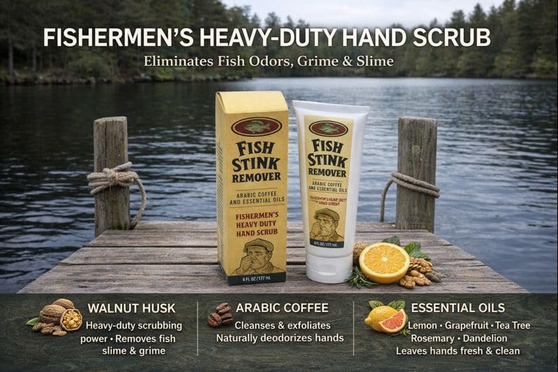 DockTime Fish Stink Remover - Citrus Exfoliating Hand Scrub for Anglers