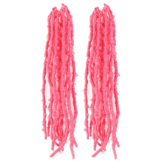 BOHOBABE 2 Packs Pink Butterfly Locs Crochet Hair 12 Inch Butterfly Faux Locs Crochet Hair Short Distressed Locs (2 Packs, Pink)