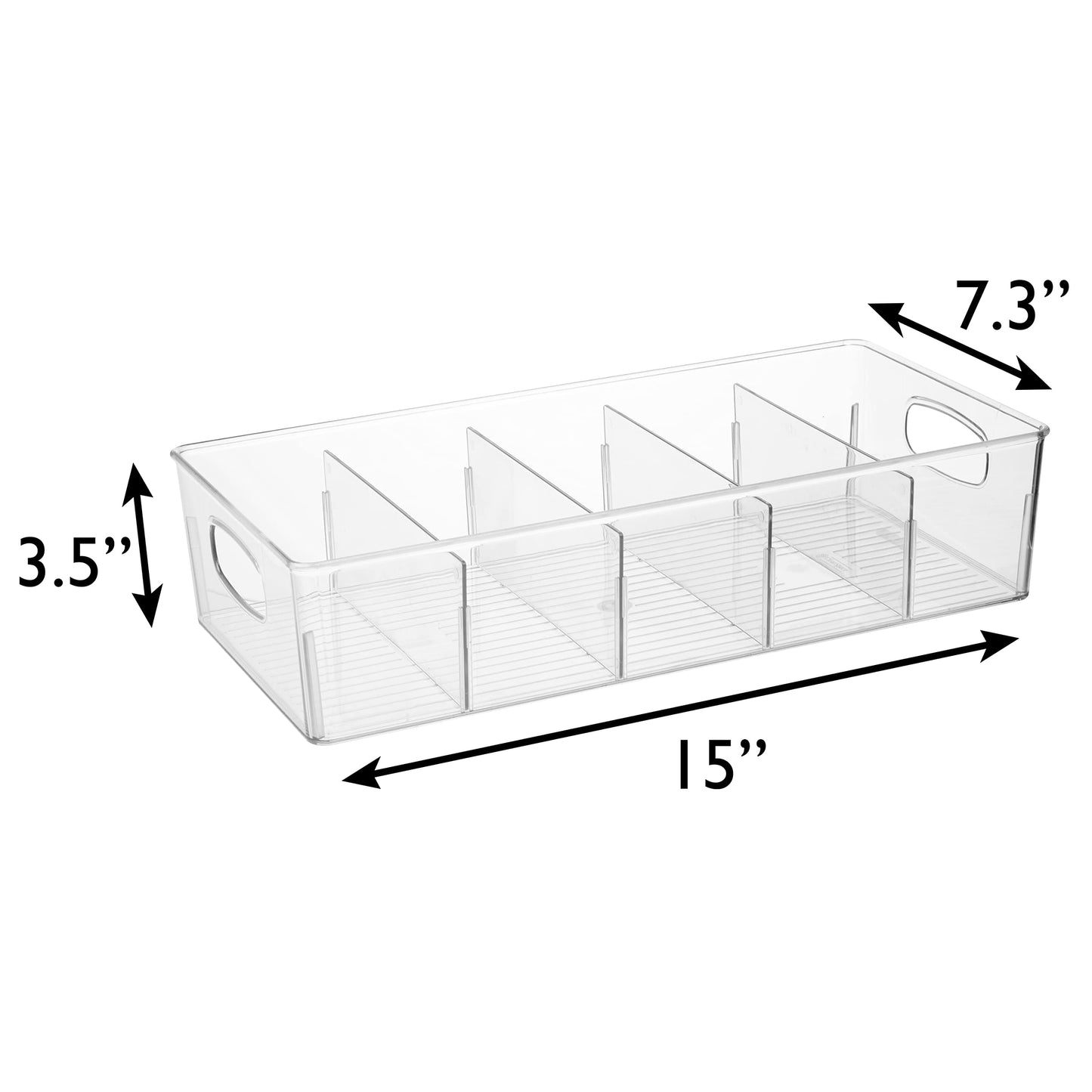 ClearSpace Plastic Pantry Organization and Storage Bins with Removable Dividers – 4 Pack XL Perfect Kitchen Organization or Kitchen Storage – Refrigerator Organizer Bins, Cabinet Organizers