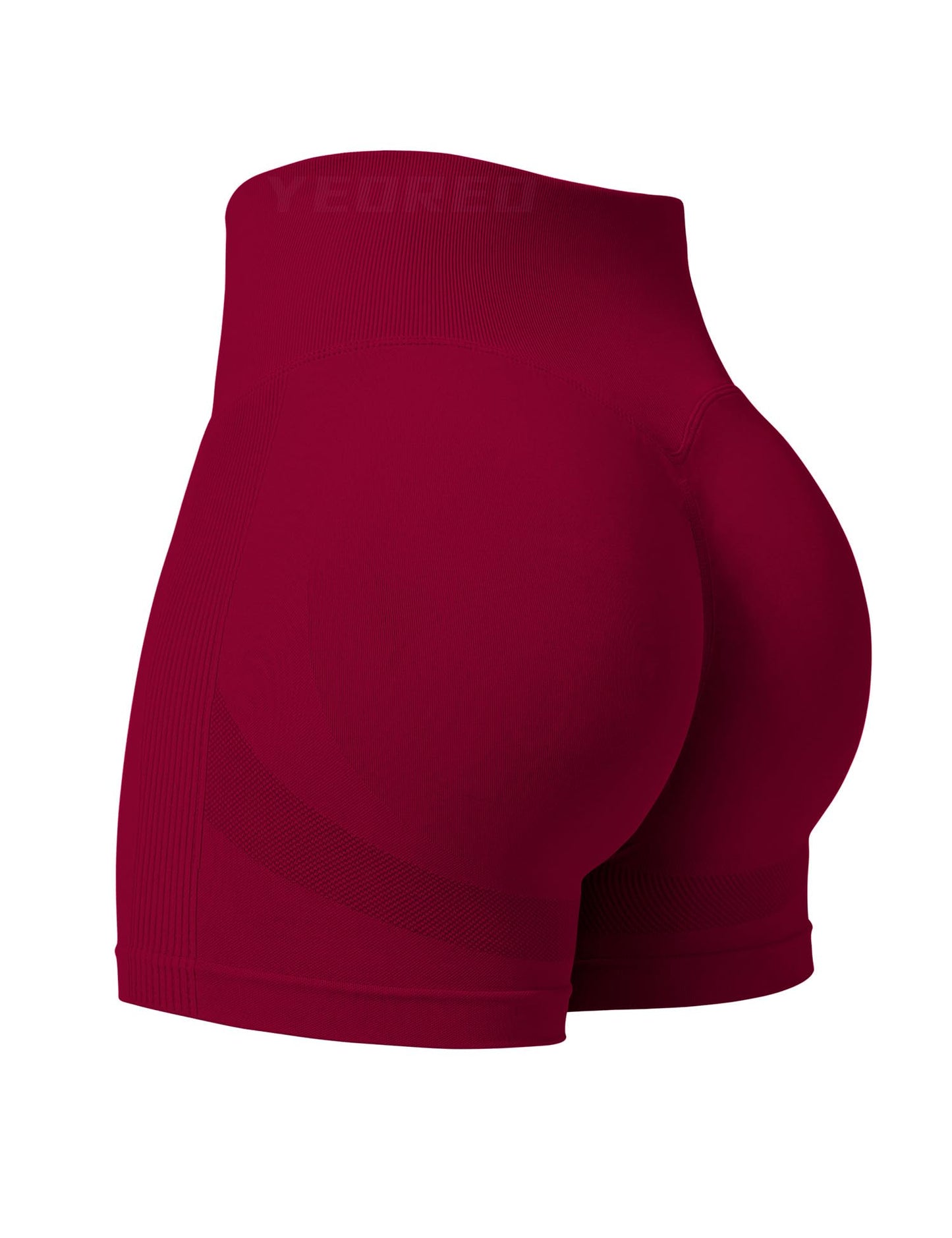 YEOREO Professional Women Workout Shorts 3.6" Scrunch Shorts Seamless High Waisted Contour Gym Yoga Biker Shorts Wine Red