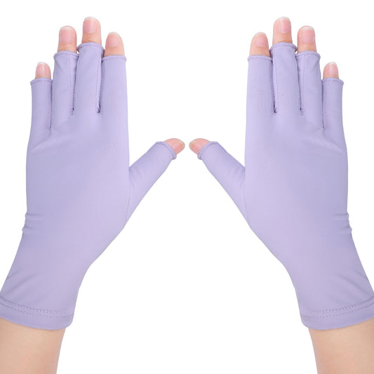 Pimoys Anti UV Gloves for Nail Lamp Light Manicure Gloves UV Protection Gloves (Purple)