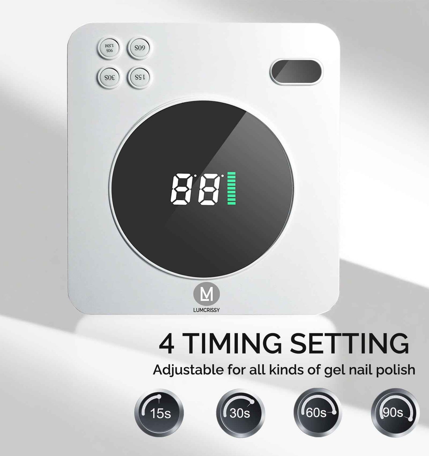 Cordless UV LED Nail Lamp - ETL Certified Rechargeable Gel Nail Dryer with 8H Runtime (2H Fast Charge), 45 LED Beads, 2nd Gen Crystal Lamp Beads, Removable Reflective Base & 4 Timers